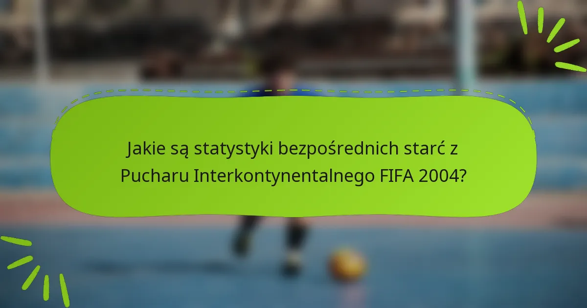 Jakie są statystyki bezpośrednich starć z Pucharu Interkontynentalnego FIFA 2004?
